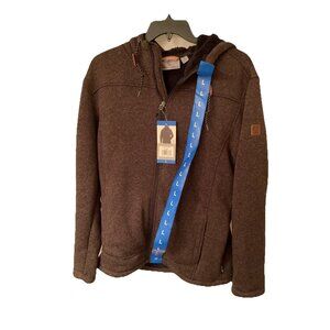 Rugged Elements Men's Full Zip Mountain Fleece Hoodie, Brown, Size L